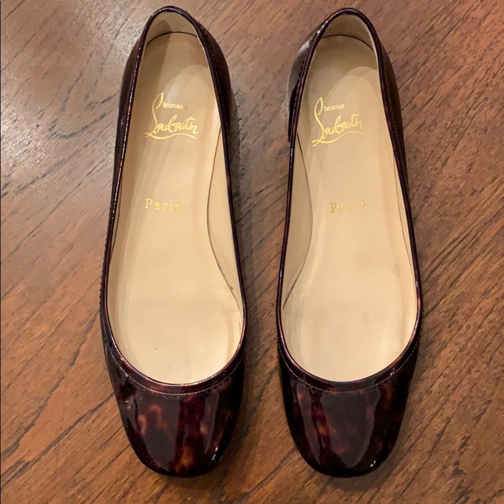 Christian Louboutin patent leopard flats